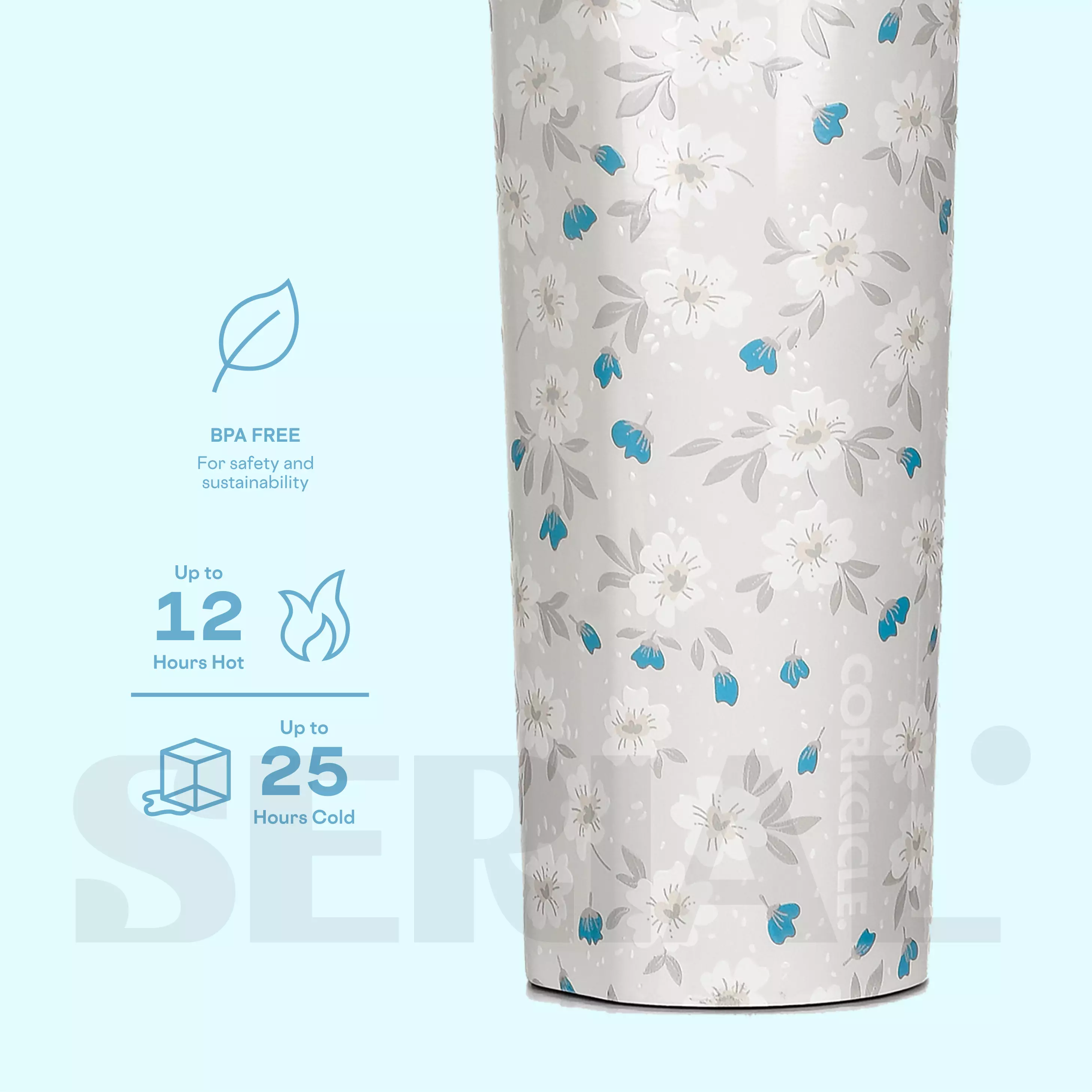 CORKCICLE® Canteen 16oz - Ditsy Floral Cream