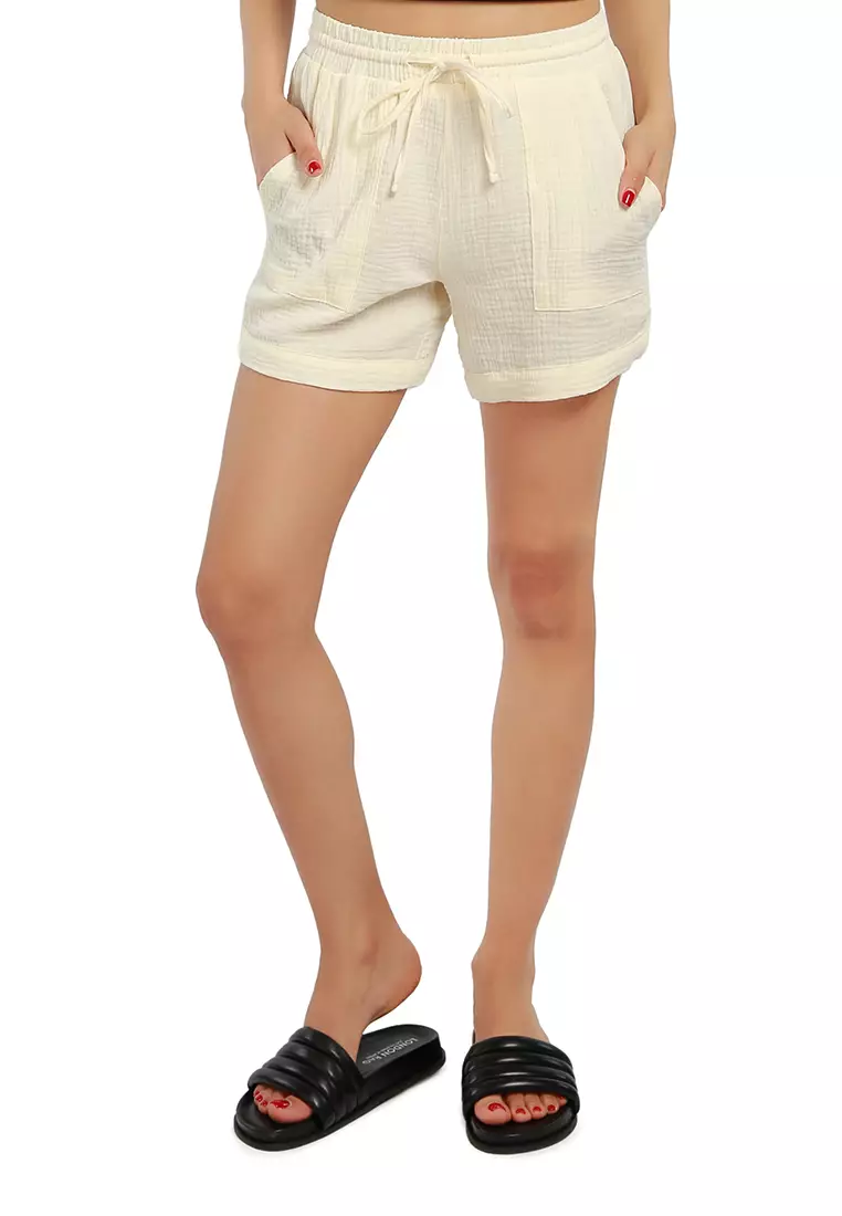 Buy London Rag Beige Cool Summer Drawstring Shorts Online | ZALORA Malaysia