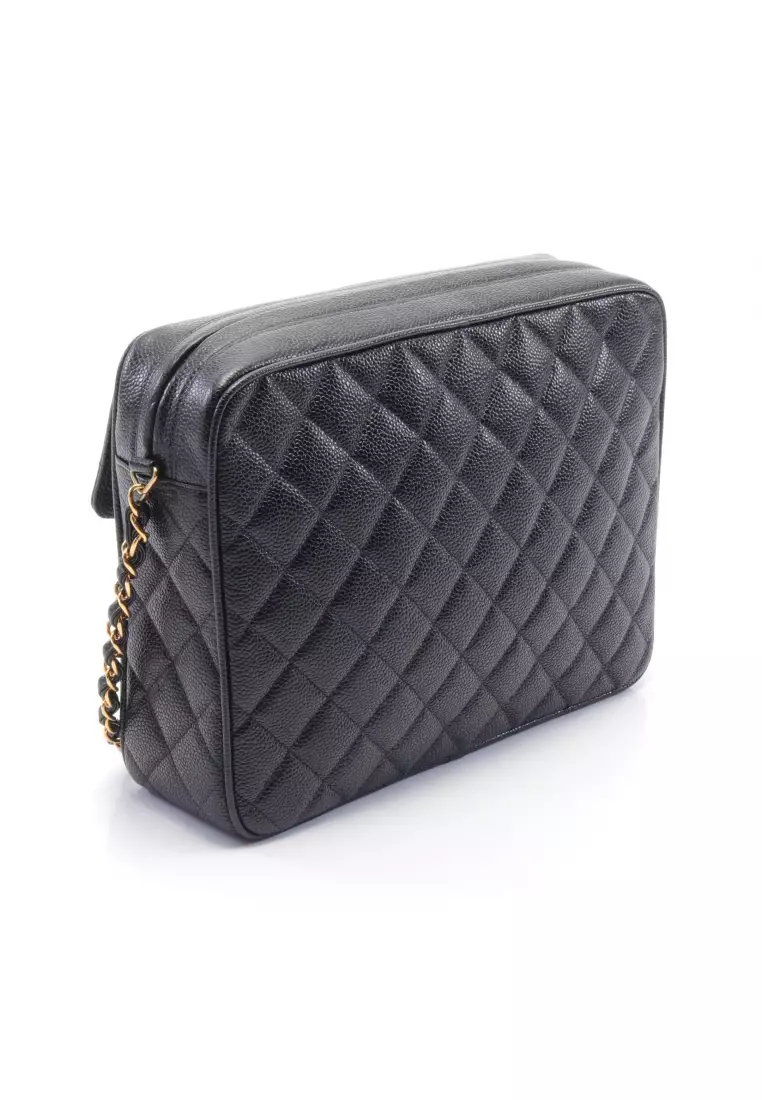Buy Chanel Pre-loved Matelasse Chain Shoulder Bag Caviar Skin Black Gold  Hardware 2023 Online