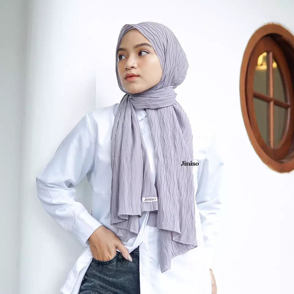 AURA Active Hijab Pashmina Full Plisket Wave