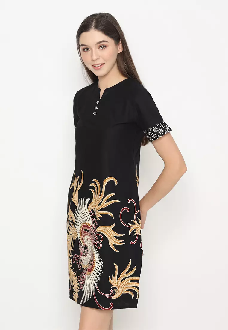 My Aksa Batik Wanita Dress Furing Vanda Vallen