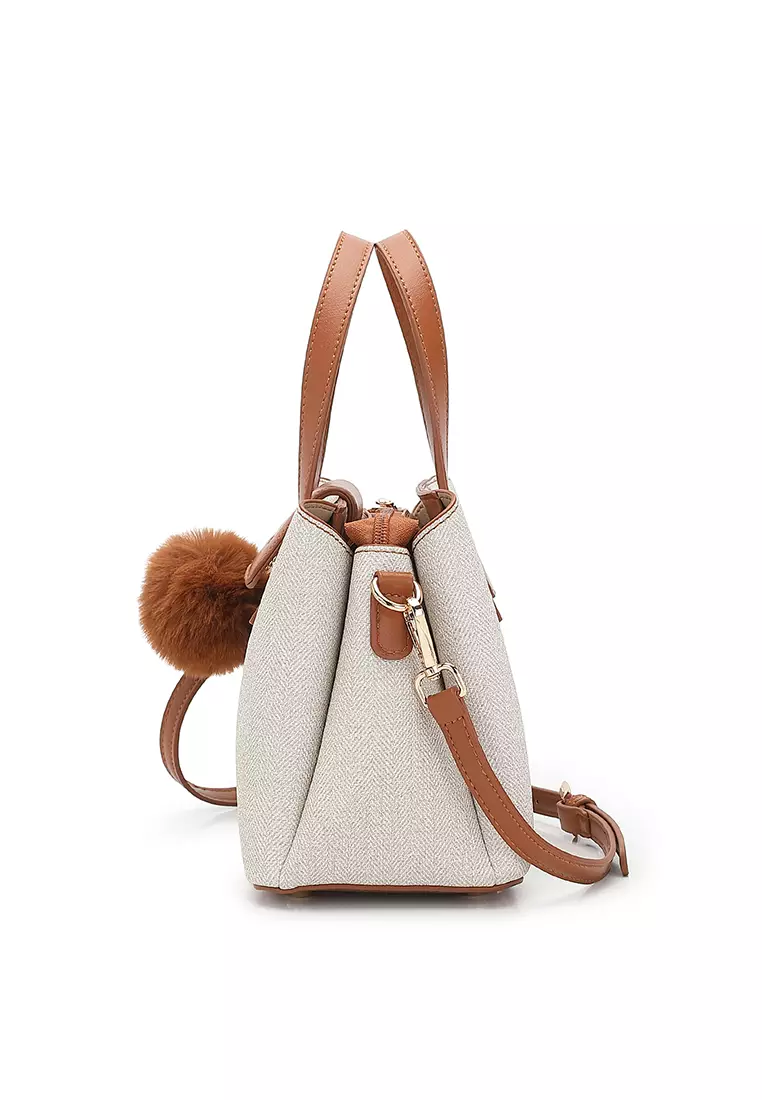 Women's Top Handle Bag / Sling Bag / Crossbody Bag / Shoulder Bag (Tas Tangan Wanita / Tas Selempang Wanita / Tas Bahu Wanita) - Putih