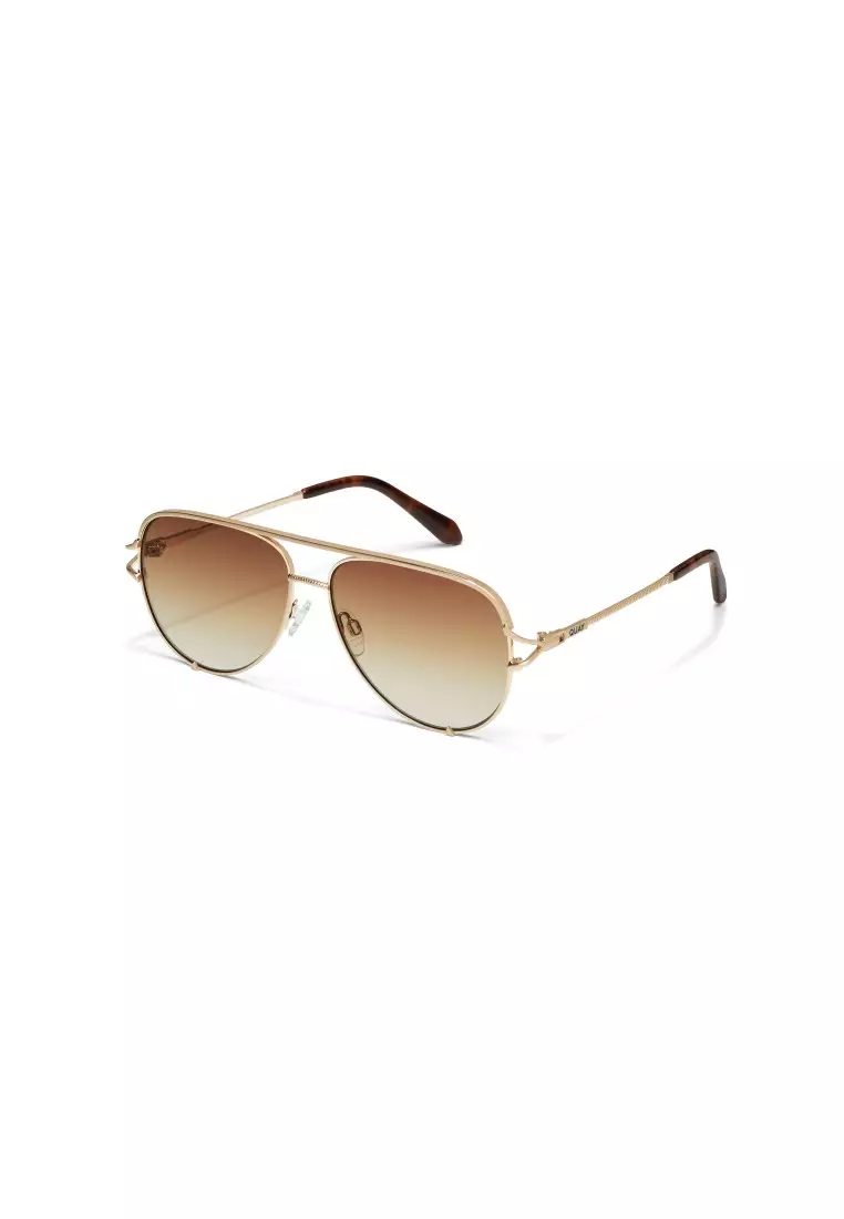 Buy QUAY QUAY High Key Twist Sunglasses - Brushed Gold/Sepia 2026 ...