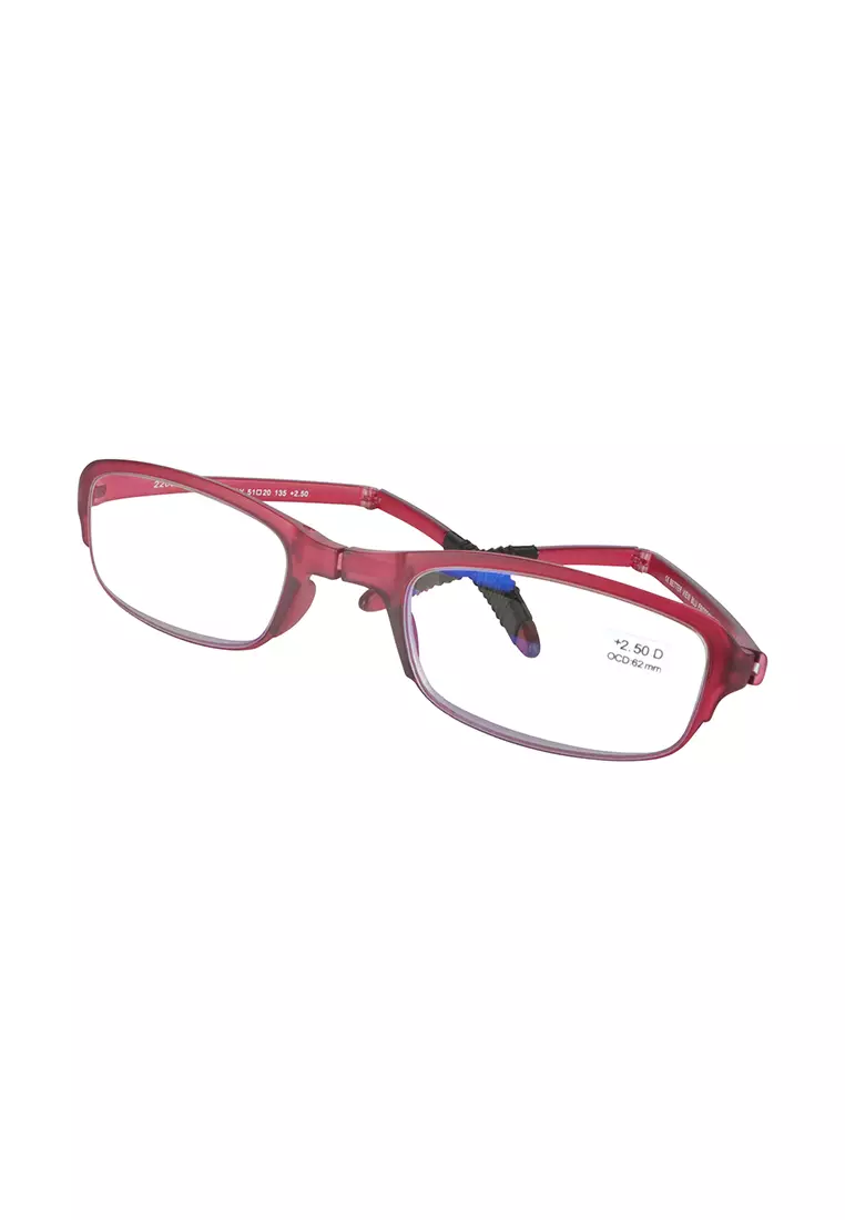 FLEXI (C2- Ruby) +2.00 Anti-Radiation Foldable Reading Glasses for Women/Men