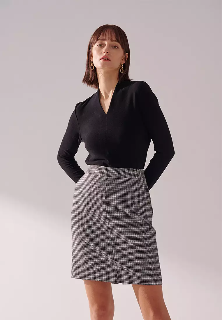 Monochromatic Houndstooth Skirt