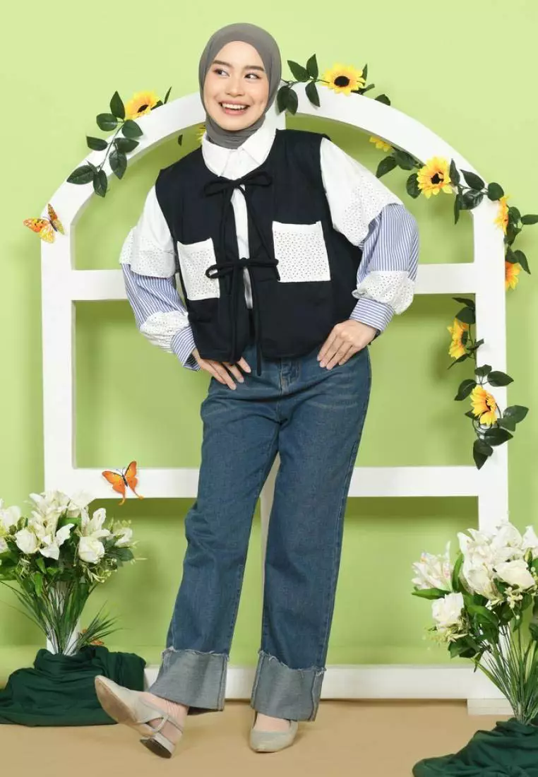 Lilu Vest Tops - Navy M18766 R56S2