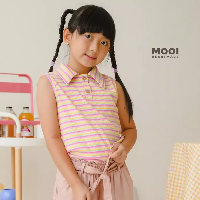 Mooi Atasan Anak Perempuan Nona Top - Candy Pink
