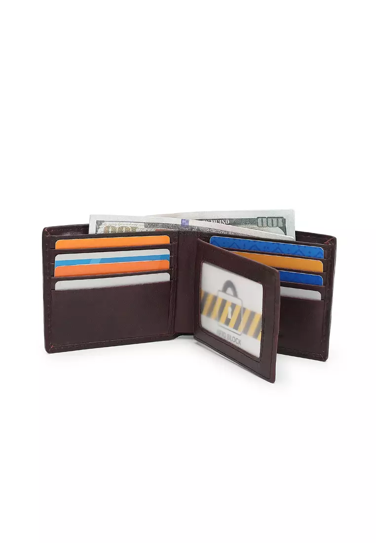 Men's Genuine Leather RFID Short Wallet (Dompet Pendek Pria Kulit Asli RFID Blocking) - Cokelat