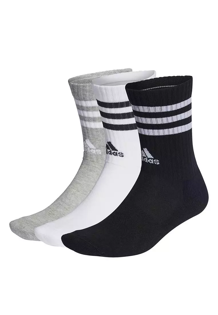 Buy ADIDAS 3-Stripes Cushioned Crew Socks 3 Pairs 2024 Online | ZALORA