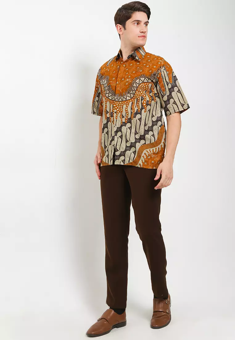 Clovis Kemeja Batik Premium Pria Casual Modern Lengan Pendek
