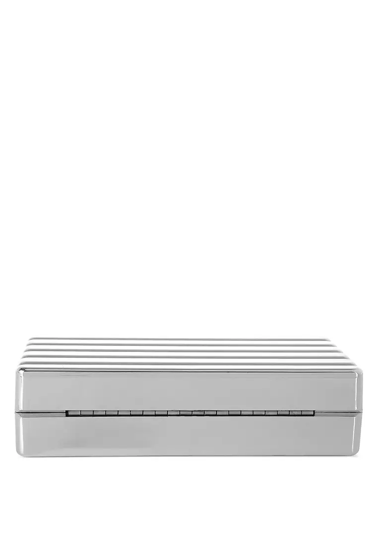 Silver Metallic Mini Box Purse