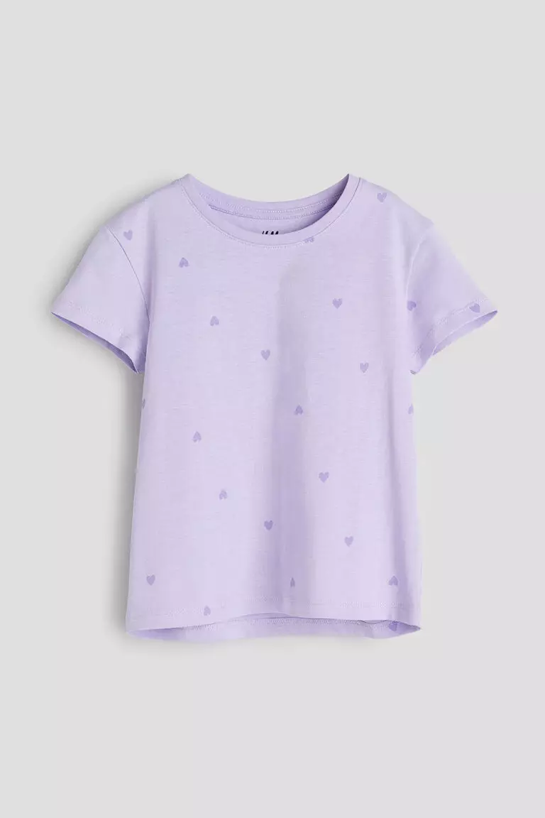 Patterned cotton jersey T-shirt