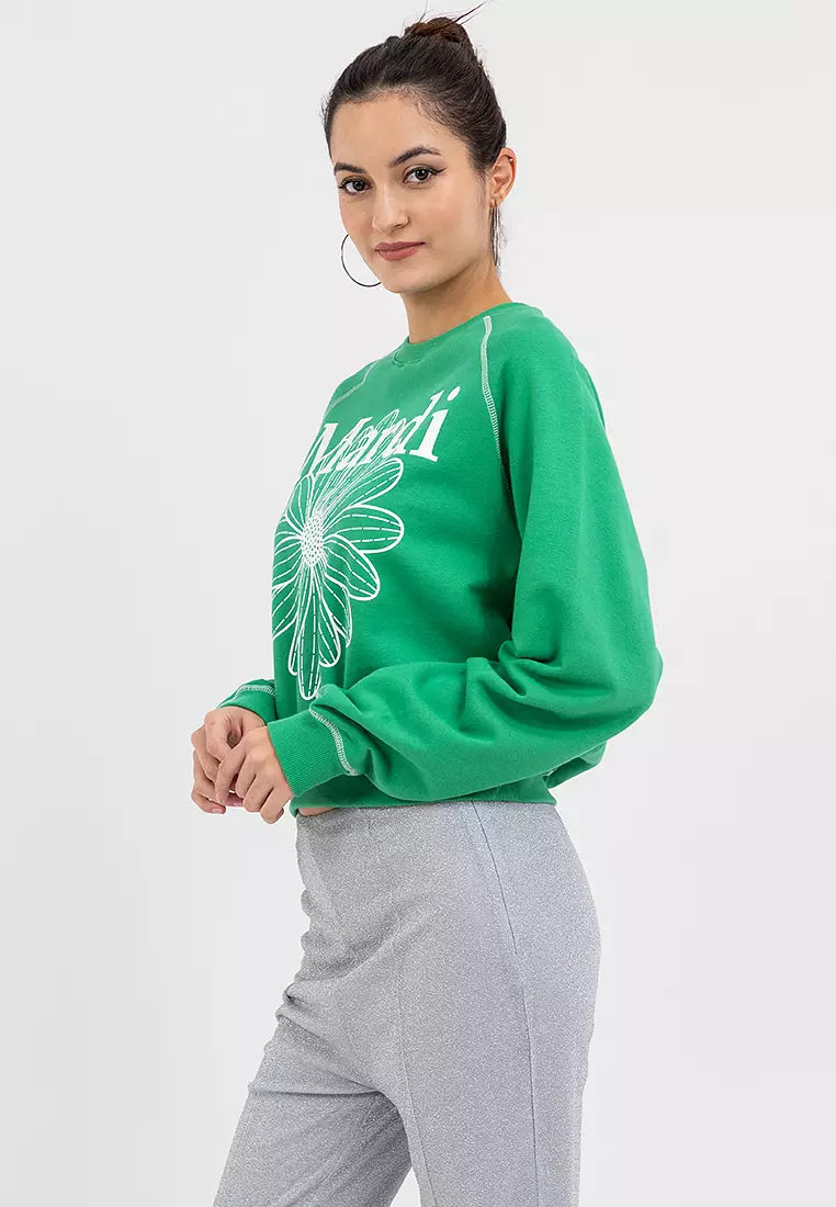 Sweatshirt Raglan Flowermardi_Green