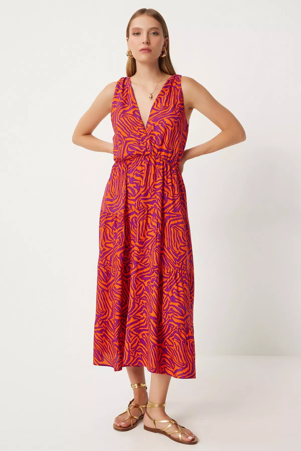 Printed Midi Dress