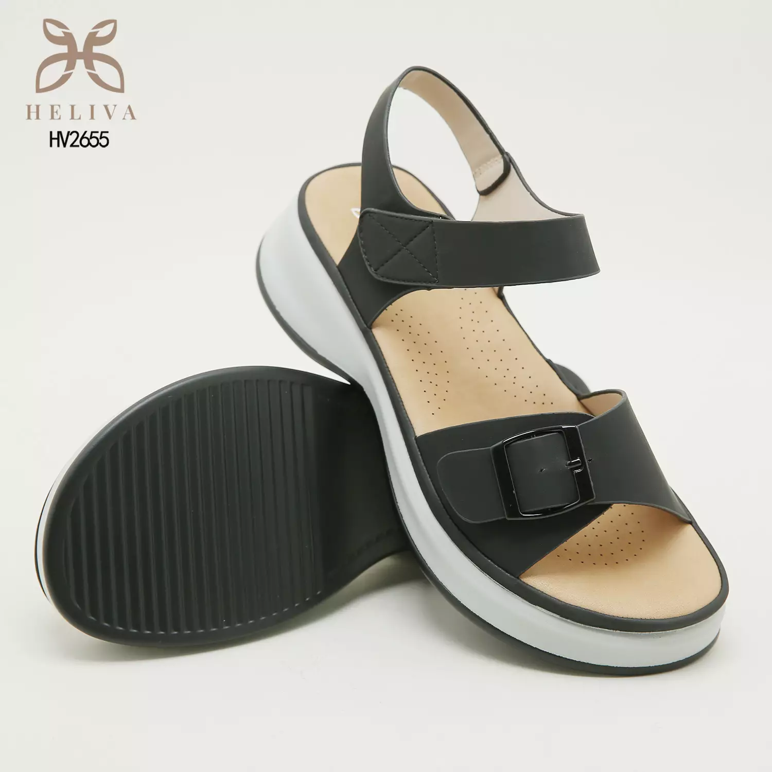 Heliva Vella Sandal Wedges Lady Sling Back Casual Look