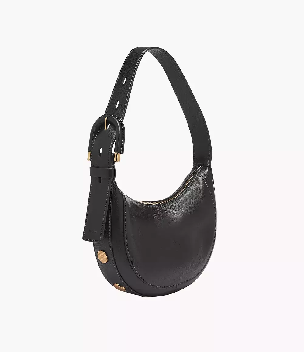 Fossil Harwell Leather Crescent Black Tas Wanita ZB1916-001