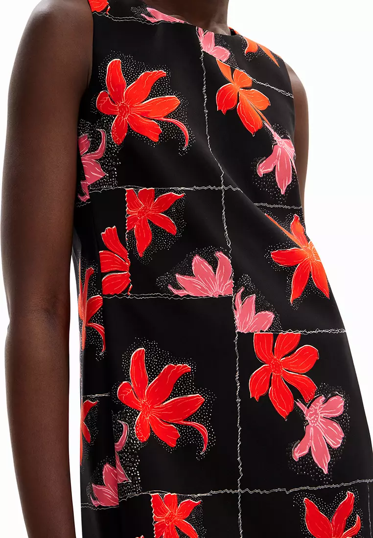 Desigual Woman Floral mini pinafore dress.