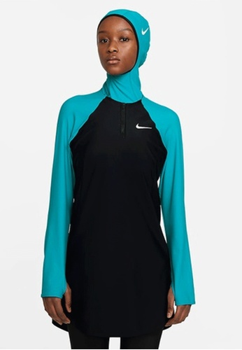 Nike black and blue Nike Swim Women's Color Surge Long Sleeve Tunic 232DFUS1BB7E1AGS_1