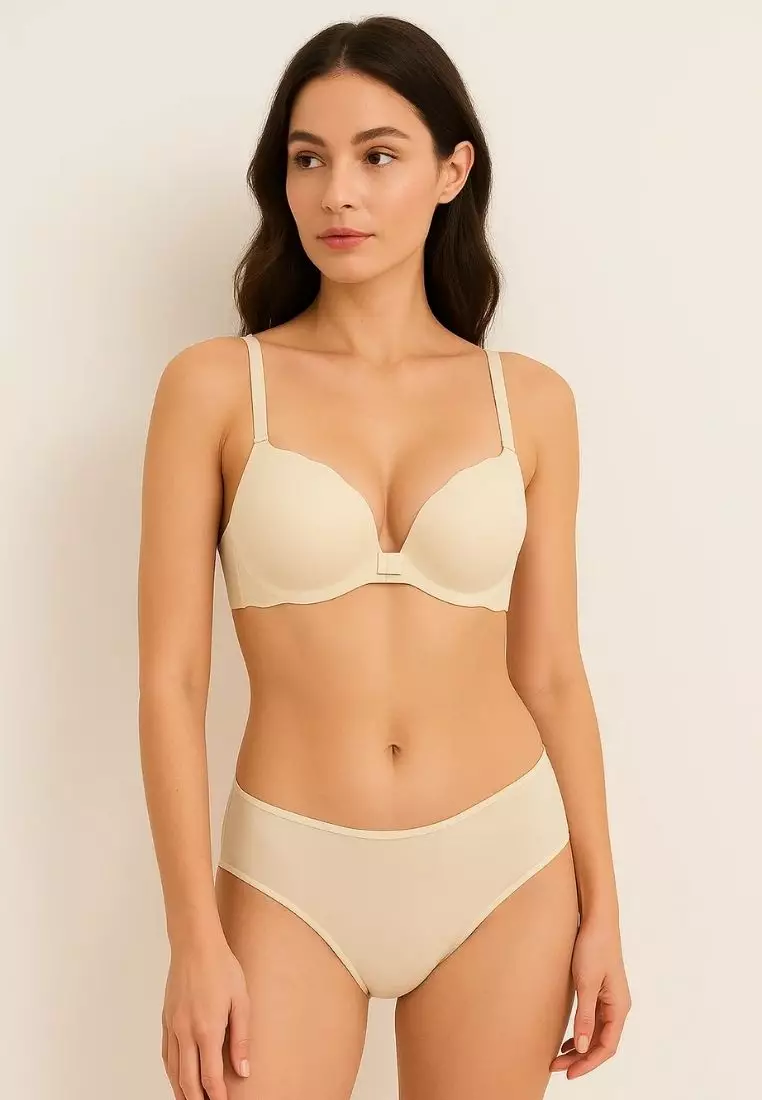 3 Pack Miley Wireless Bra Bundle - Brown, Pink, White