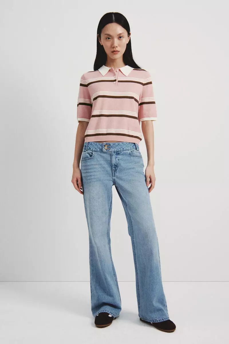 Fine-knit polo shirt