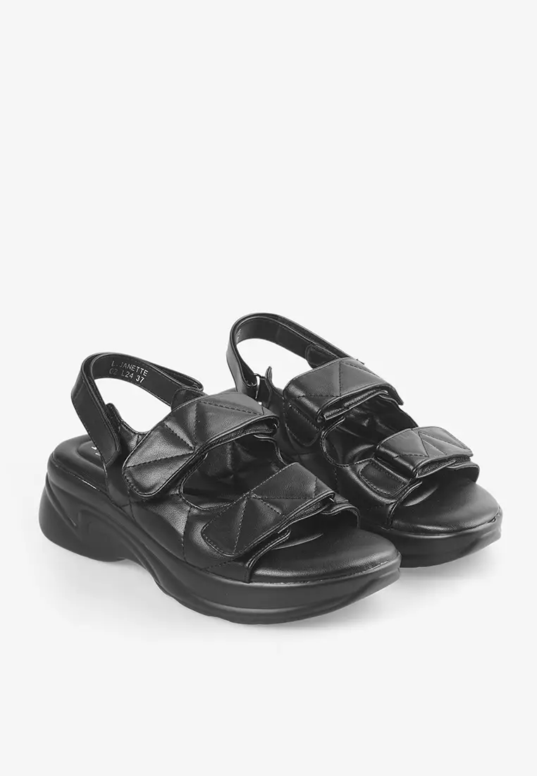 Sepatu Sandal Sporty Platform dengan Velcro Wanita L.Janette 02