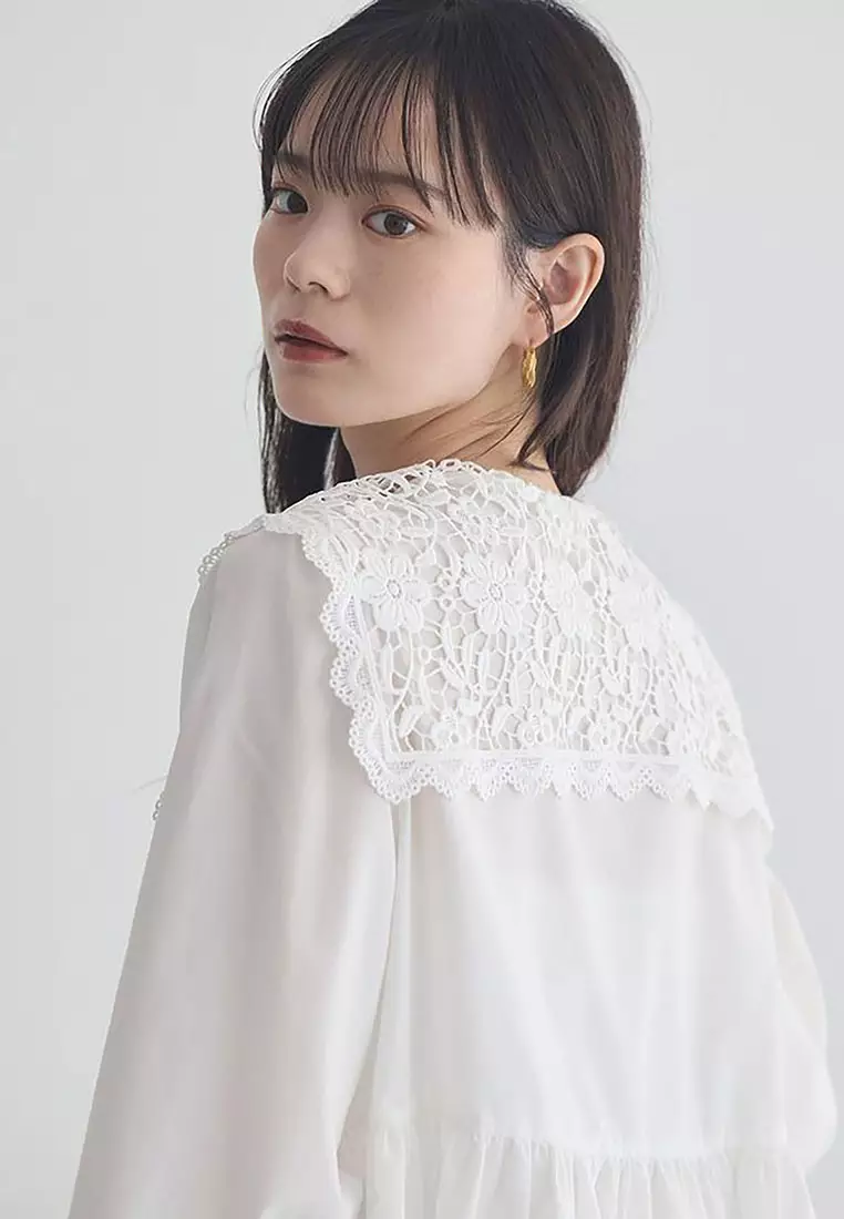 Earth Music & Ecology - Arisa Lace Collar Blouse
