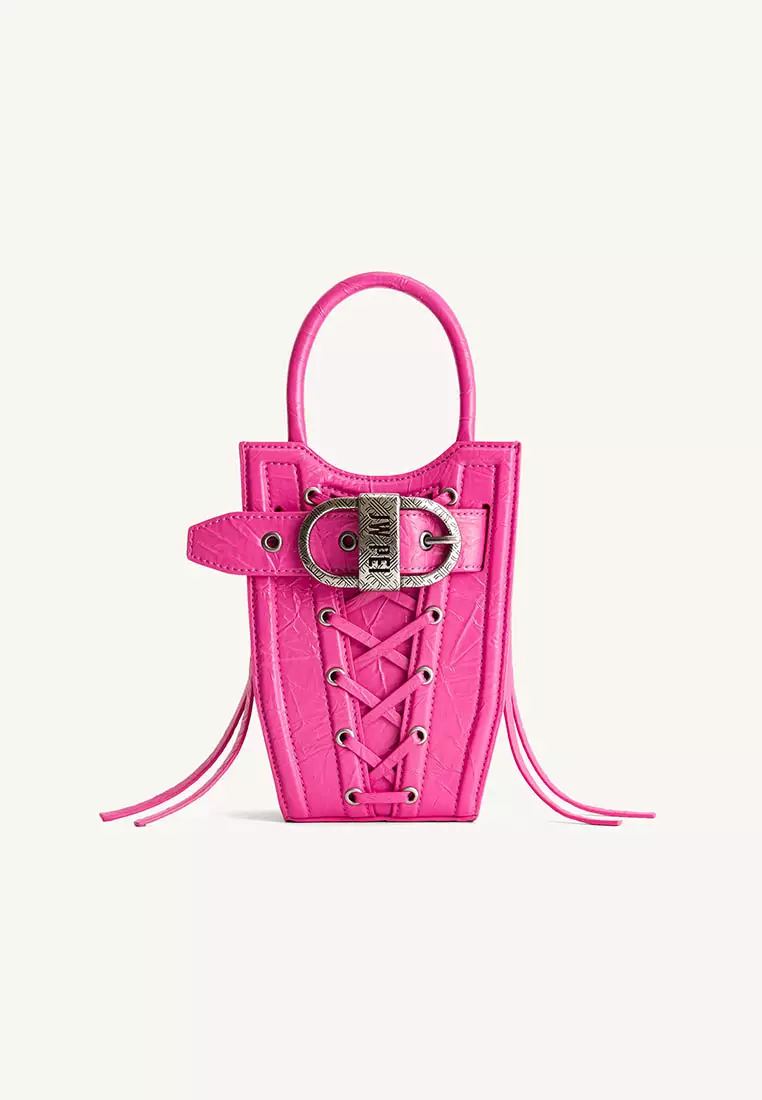 JW Pei Women's Fei Crushed Straps Phone Bag - Bright Pink