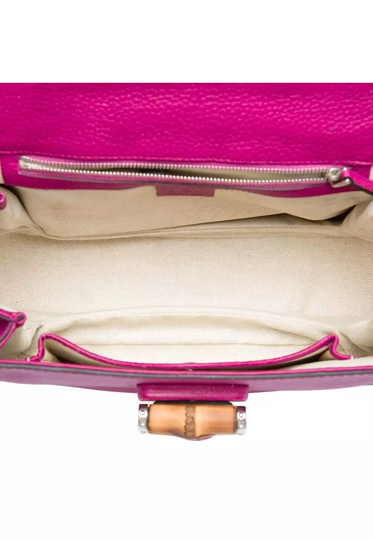 Pre-Loved Gucci Medium Calfskin Bamboo Top Handle Bag