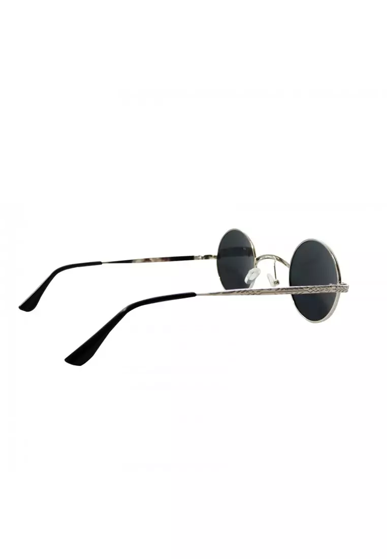 Steampunk Retro Style Round Sunglasses – Black
