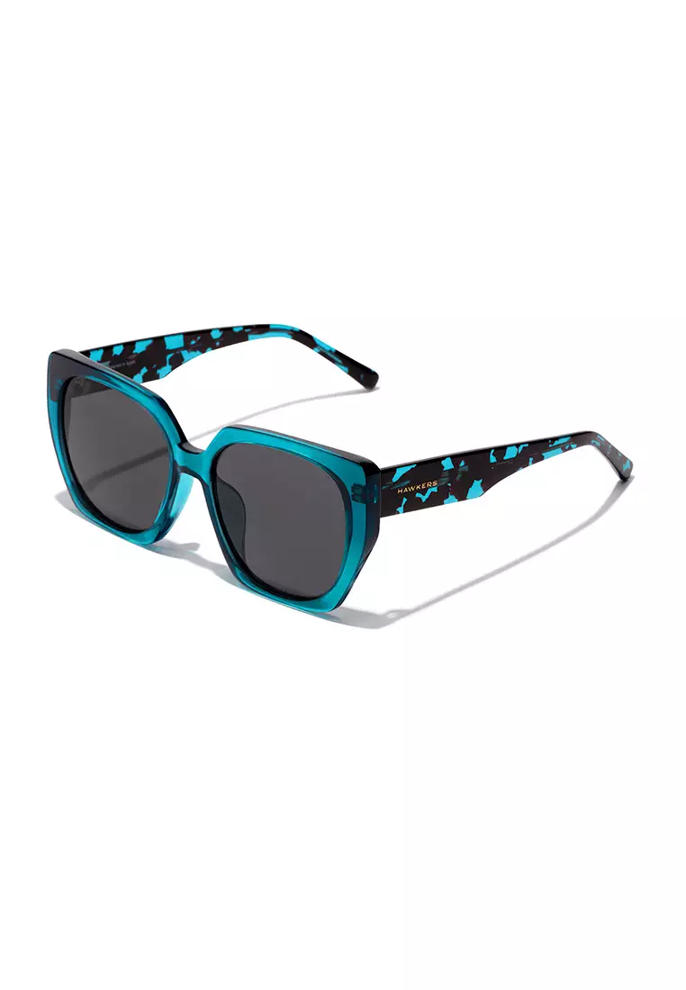 HAWKERS Blue Dark Eco Boujee Sunglasses For Women, Female. Official Product Designed In Spain