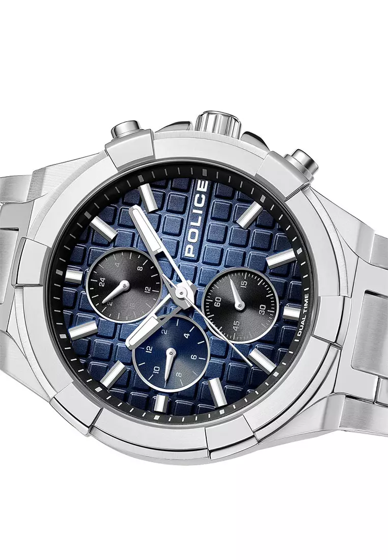 Police Guardian Silver Stainless Steel Analog Quartz Watch For Men PEWGK0082004