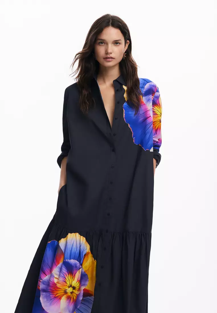 Desigual Woman Floral shirt dress M. Christian Lacroix.