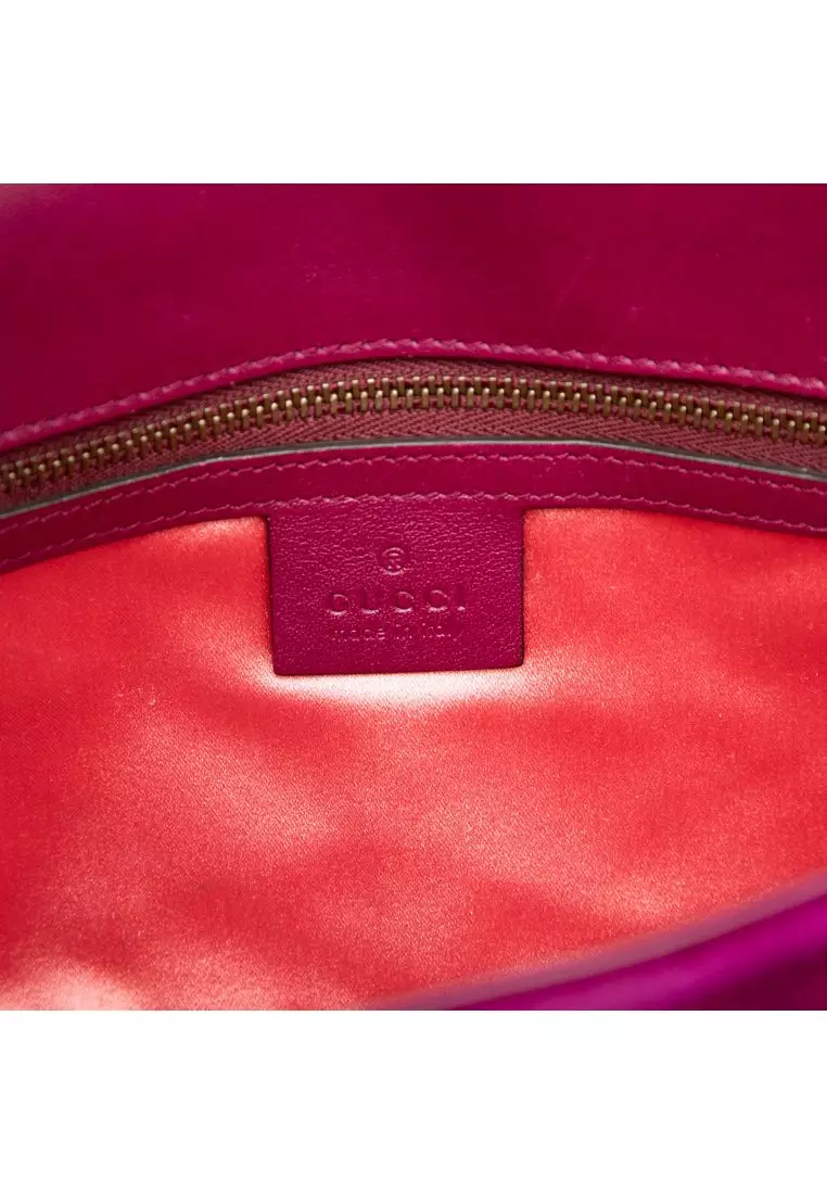 Pre-Loved Gucci Medium Gg Marmont Matelasse Velvet Shoulder Bag