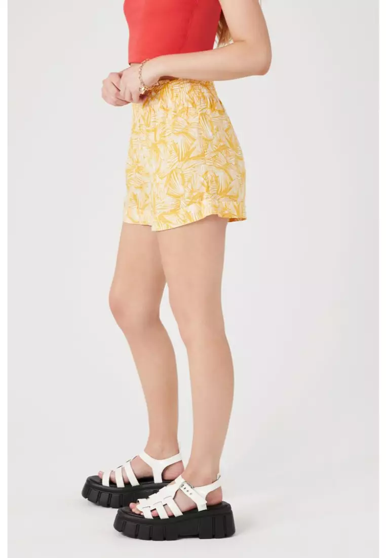 Gold shorts forever 21 top