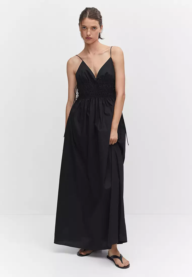 Cotton Dress With Side Ties