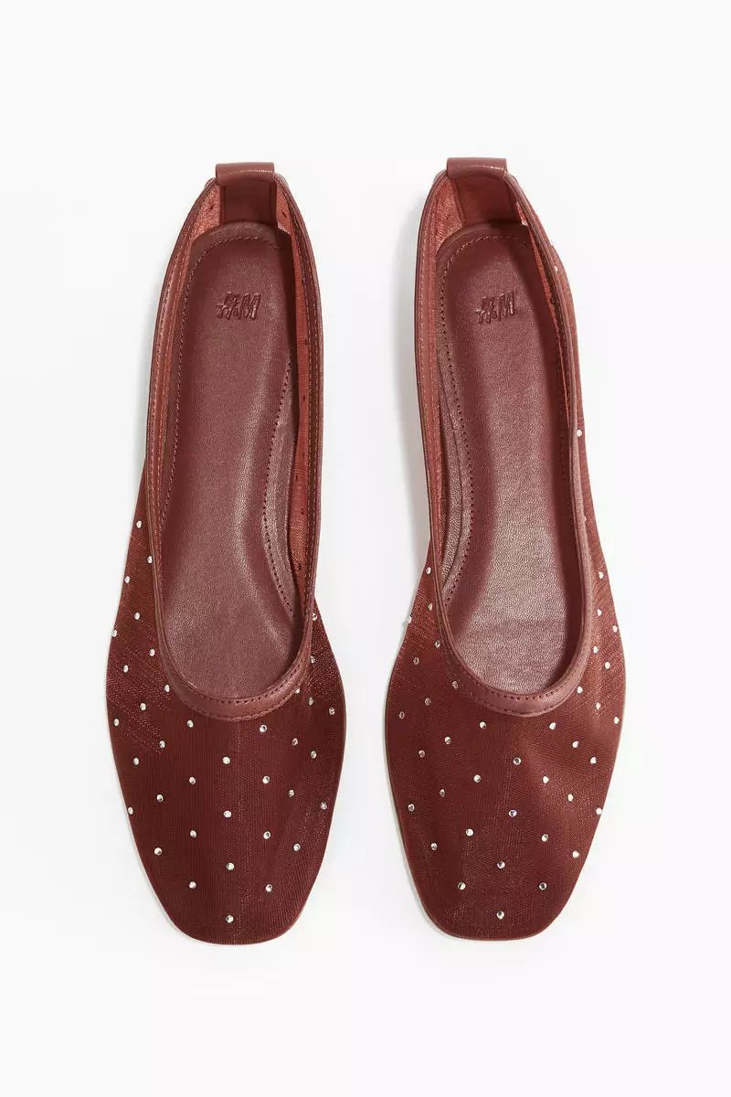Rhinestone-embellished ballet flats