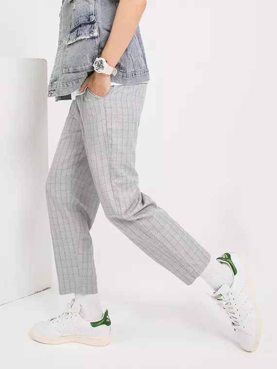 Buy OBSTYLE Thin Skin-Touch Cool Sensation Plaid Elastic Waist