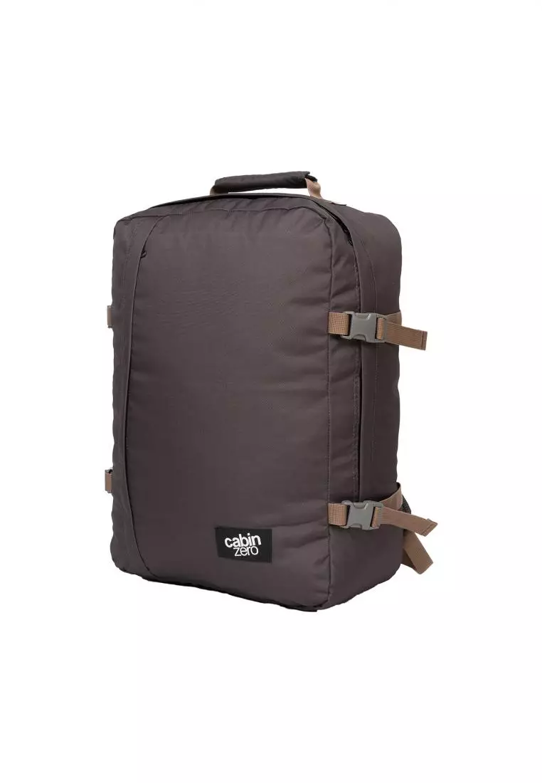 CabinZero Classic Ultra Light Cabin Bag / Backpack With Luggage Trackers 44L (Black Sand)