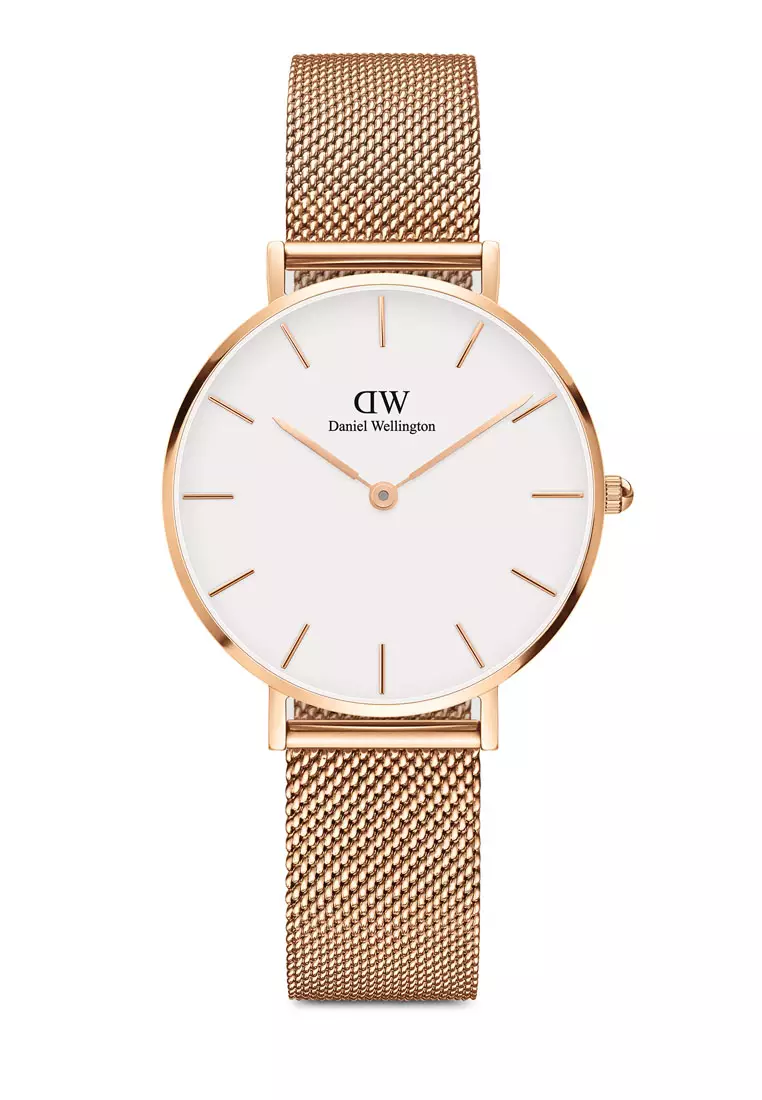 Buy Daniel Wellington Petite Melrose 32mm Watch White dial Mesh