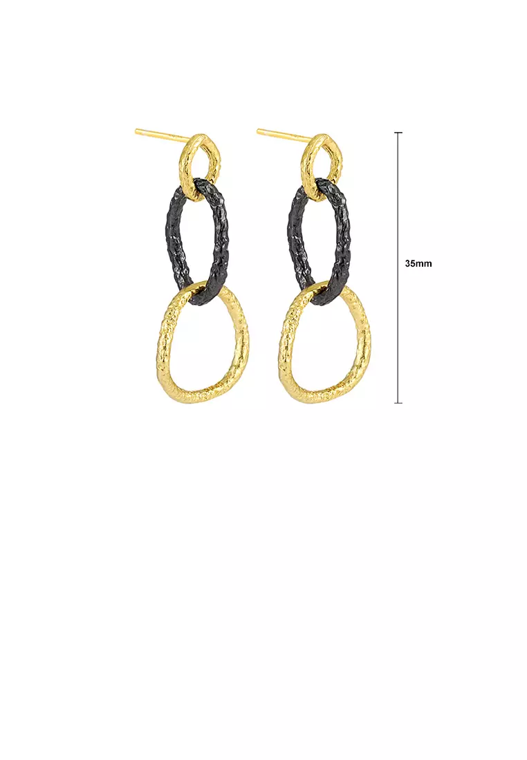 Gold and clearance silver dangle earrings