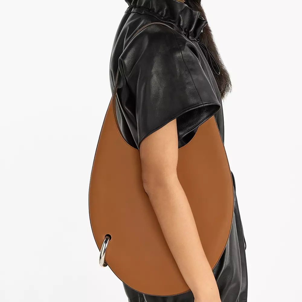 Pierced Hobo Bag Brown