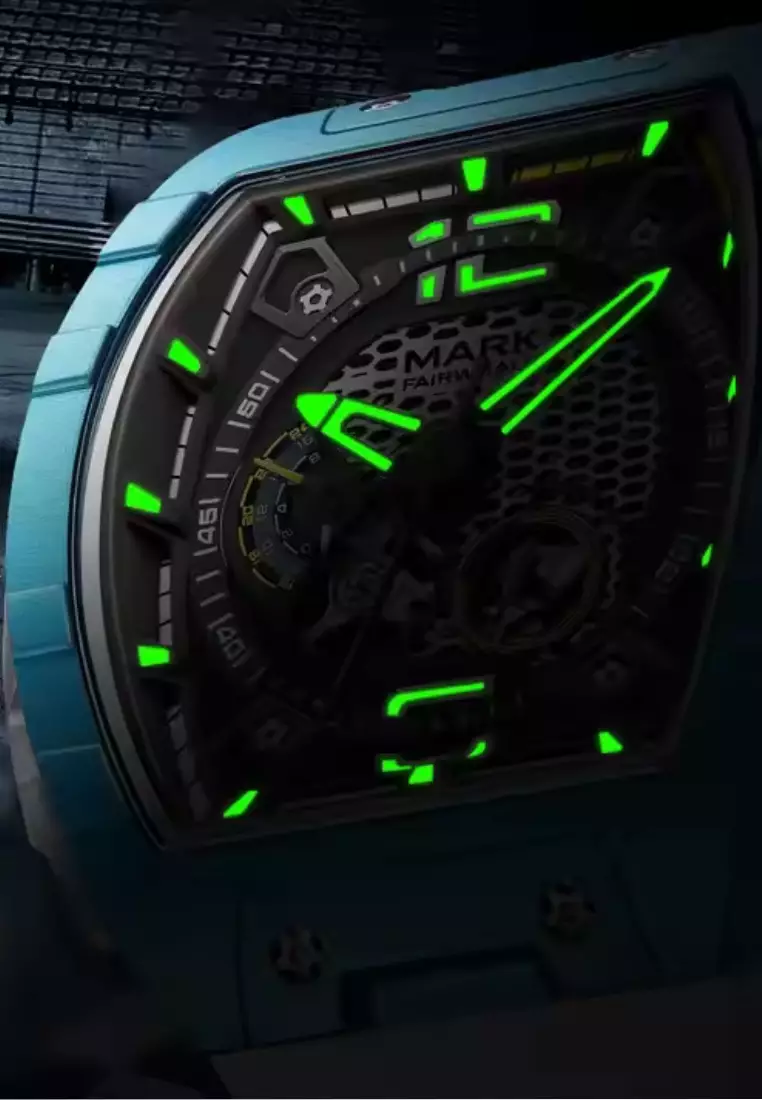 Unisex Automatic Stainless Steel Watch, 46mm, Rubber Strap