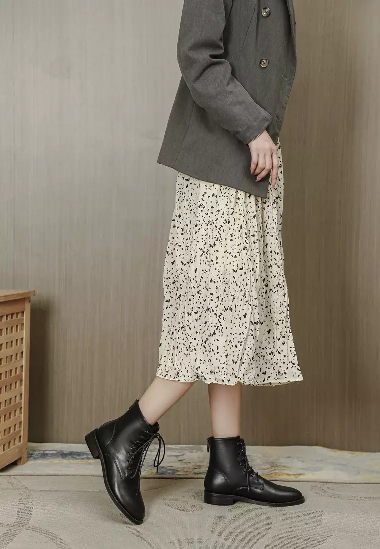 Faux Leather Lace Up Martin Boots TE2045-1