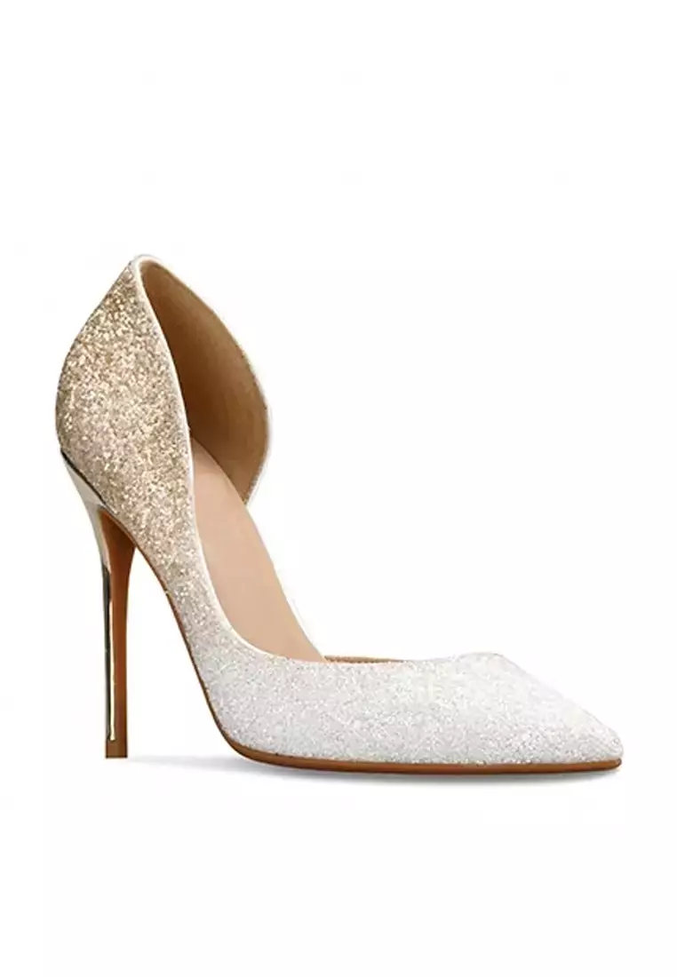 White hot sale sparkle heels