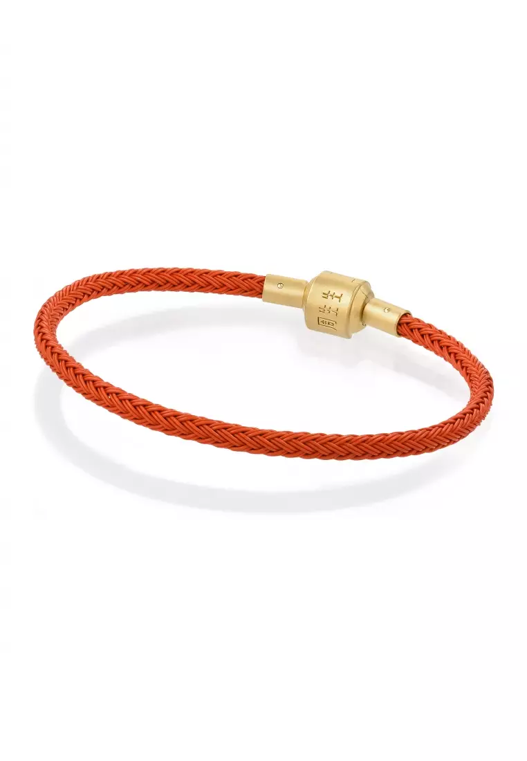 Stainless Steel Charm Bracelet for Women Orange 3mm