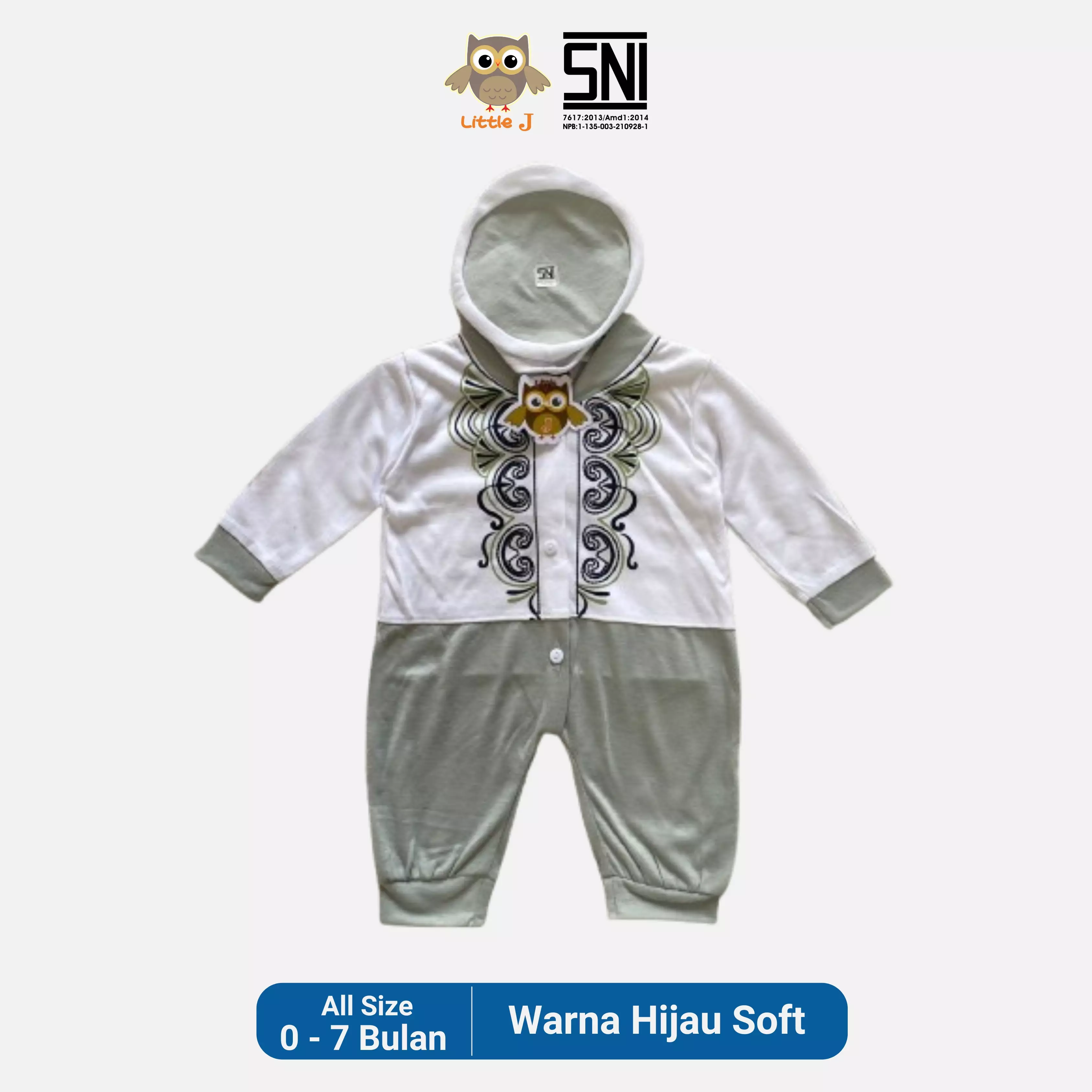 Little J - Koko Set + Peci (Baju Koko baby laki-laki beserta peci) Teracota