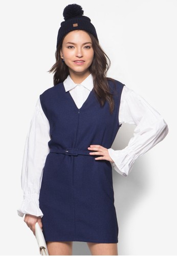 兩件式撞色拼接連身裙esprit台灣網頁, 服飾, 洋裝