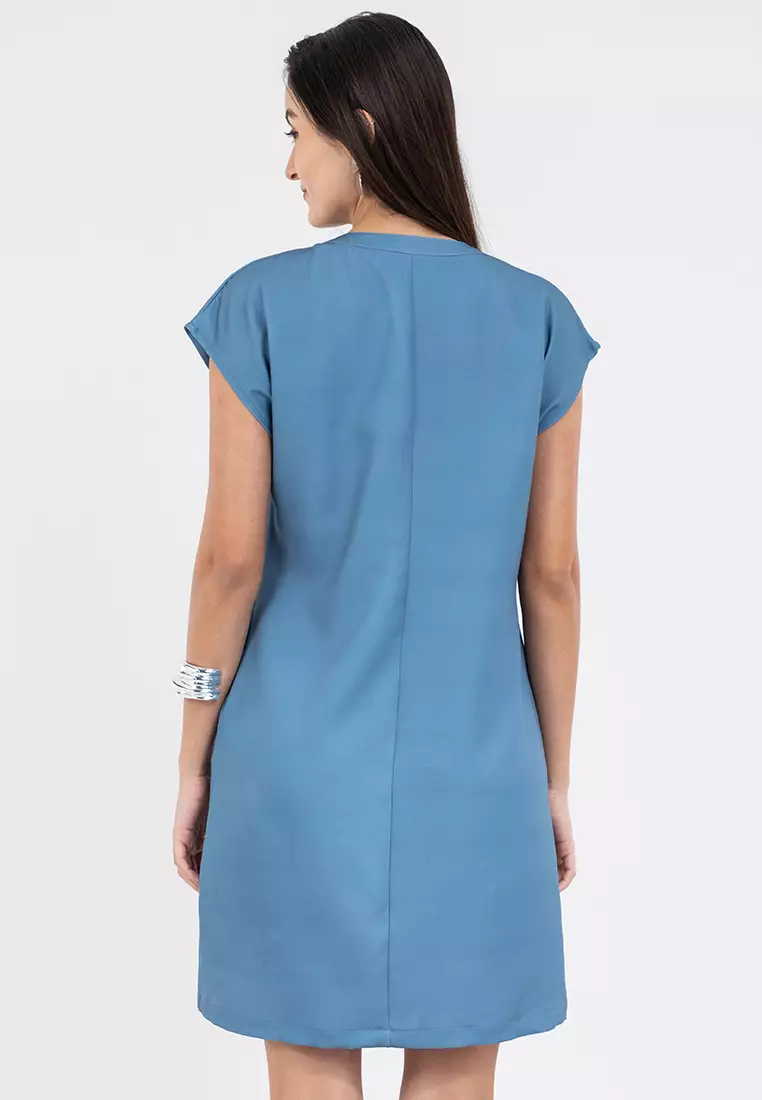 DAYLINE Zip Up Filipiniana Dress with Print