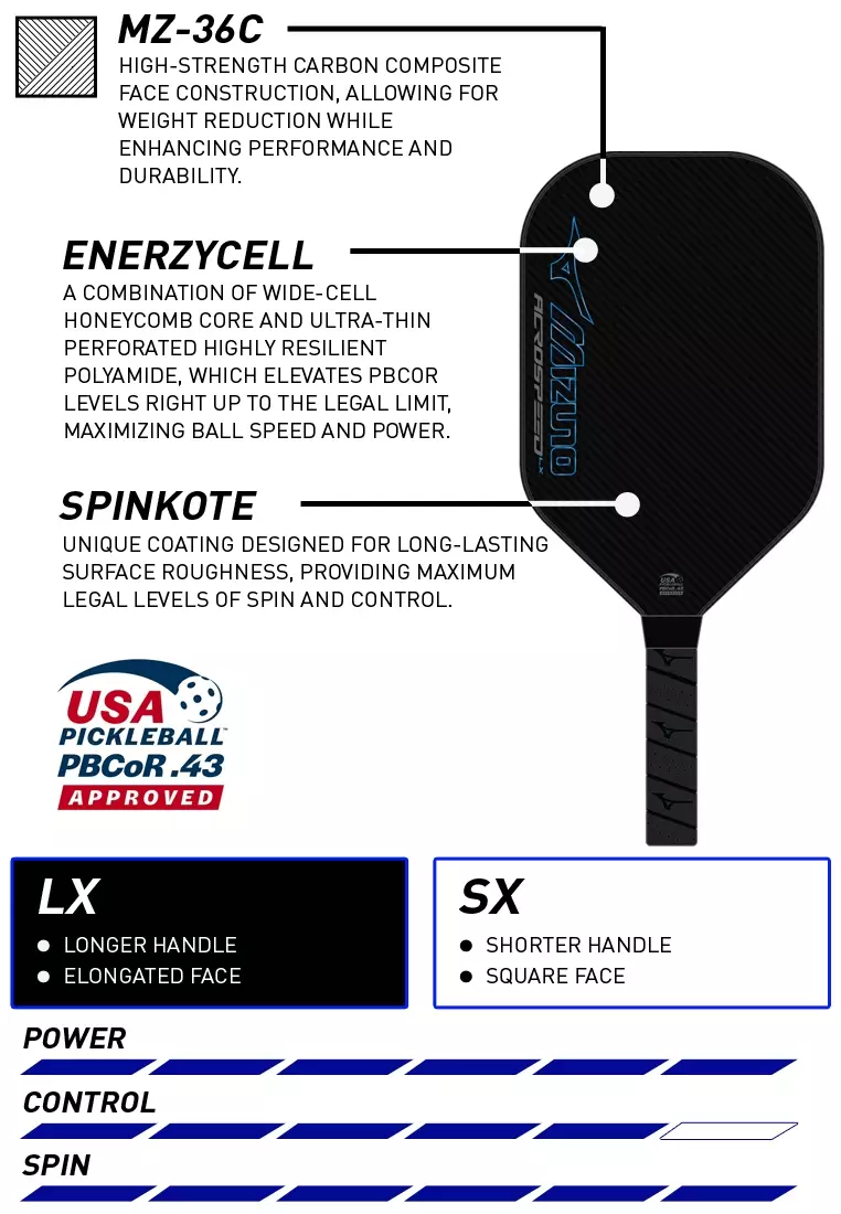 Acrospeed LX USAPA Approved Pickleball Racket