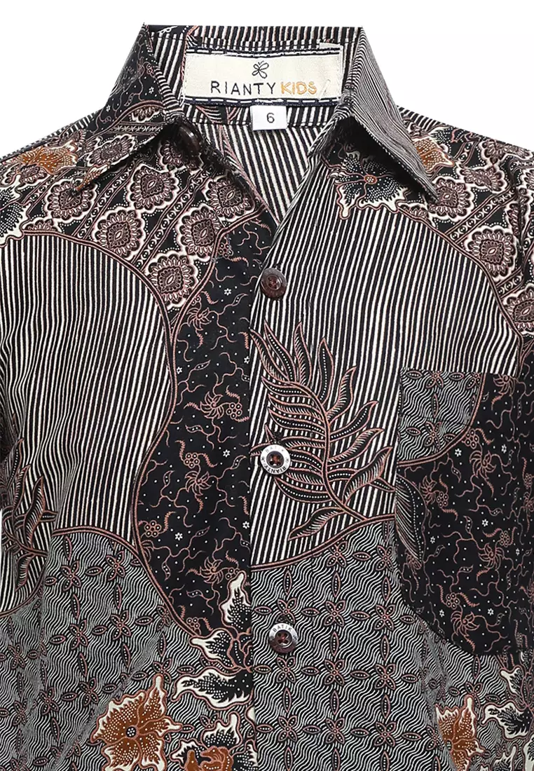 Hem Anak Batik Laki Laki Lengan Pendek Denio New Brown